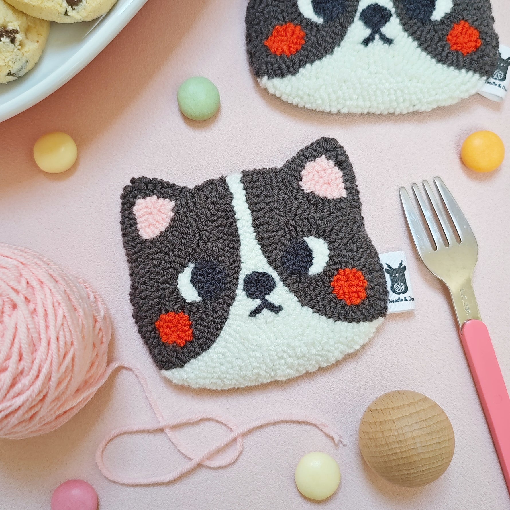 Tuxedo Cat Coaster - Needle & Doe