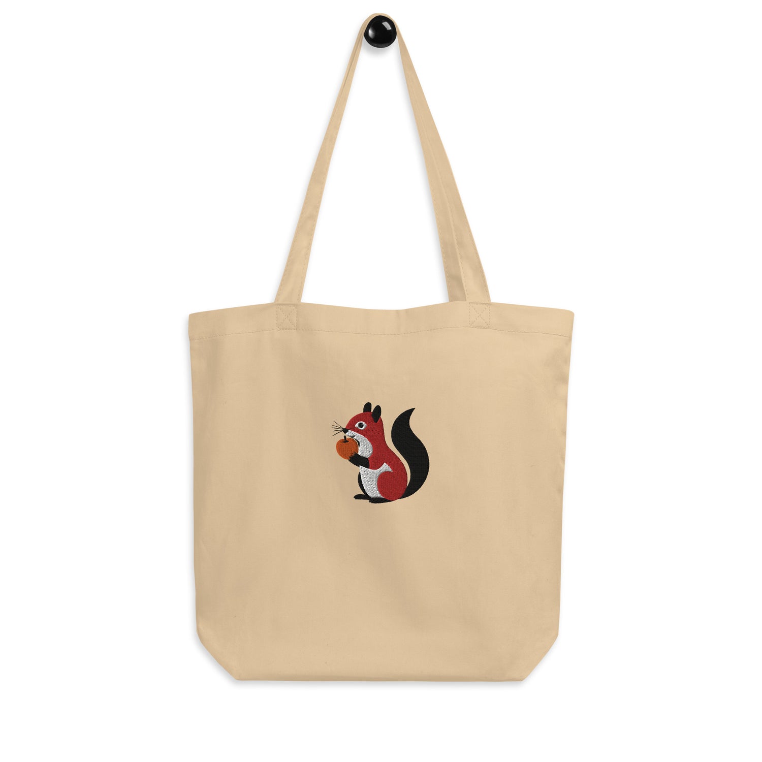 Auburn Squirrel Embroidered Tote Bag