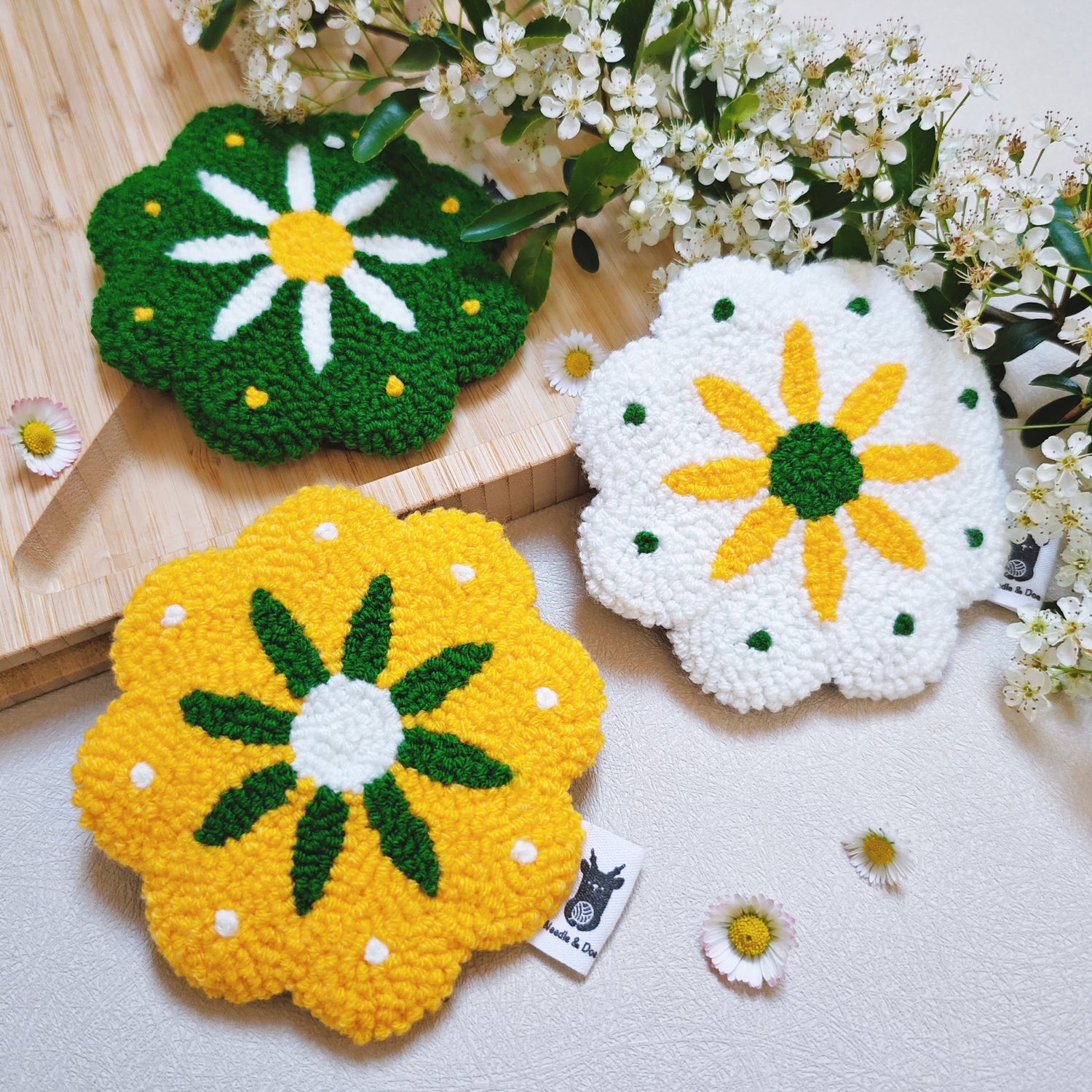 Sunny Ecstasy Floral Coaster - Needle & Doe